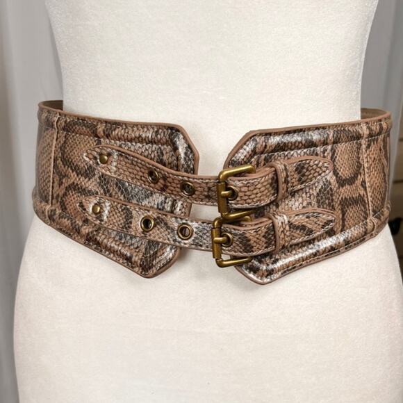 Colin Stuart Accessories - Colin Steward Snake Skin  Double Latch Corset Belt  S/M